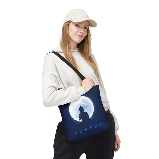 Midnight Buddha Tote Bag, Spiritual Gift, Yoga Bag, Eco-Friendly Carryall, Meditation Tote, Bohemian Style