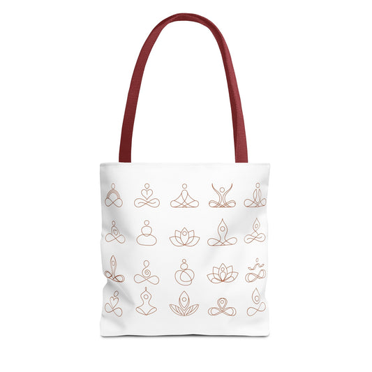 Meditation Inspired Tote Bag, Yoga Tote, Reusable Grocery Bag, Boho Style Tote, Mindfulness Carryall
