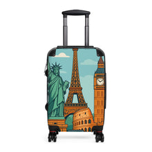 Load image into Gallery viewer, Travel Suitcase with Iconic Landmarks Design - Perfect for Travel Enthusiasts