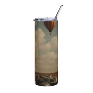 Globe-Inspired Stainless Steel Tumbler | 20oz Travel Mug for Adventure Lovers
