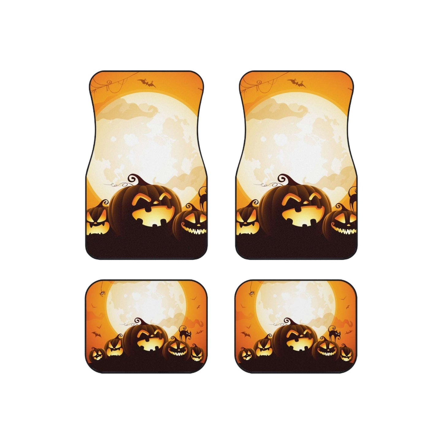 Halloween Car Mats Set - Spooky Pumpkin Design, Autumn Decor, Car Accessories, Fall Decor, Halloween Gifts, Holiday Car Mats