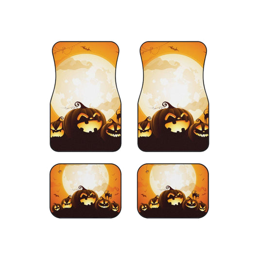 Halloween Car Mats Set - Spooky Pumpkin Design, Autumn Decor, Car Accessories, Fall Decor, Halloween Gifts, Holiday Car Mats