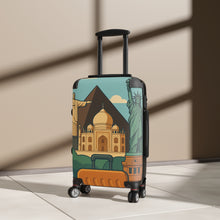 Load image into Gallery viewer, Travel Vibes Suitcase - Globetrotting Design with Landmarks