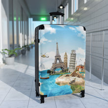 Load image into Gallery viewer, Travel Adventure Suitcase - World Landmarks Design