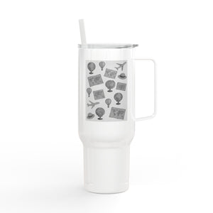 Travel-Inspired Insulated Tumbler - 40oz with Engraved Adventure Designs