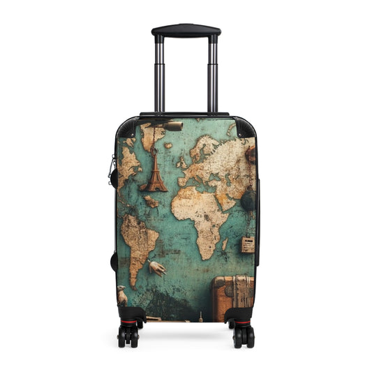 Vintage World Map Suitcase - Travel Bag for Adventurers