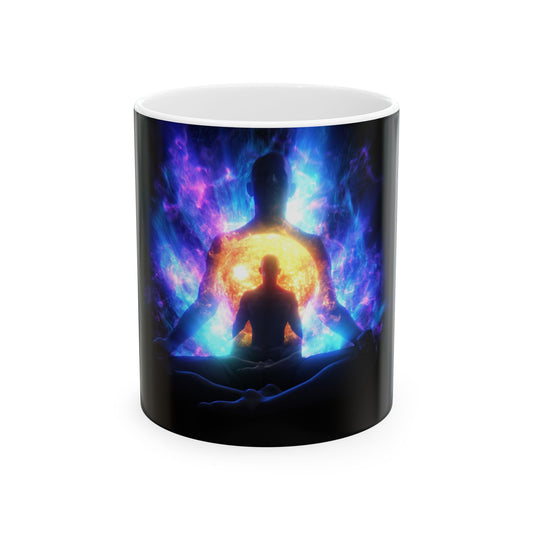 Cosmic Meditation Mug - Universal Energy Design, Spiritual Gift, Yoga Lover's Cup, Meditation Mug, Tranquility Tea Mug