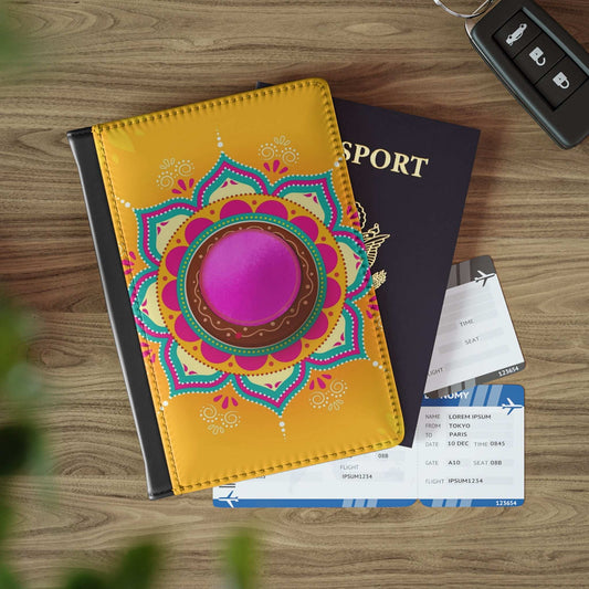 Colorful Mandala Passport Cover, Travel Accessories, Unique Gift, Boho Style, Vacation Essentials, Wanderlust Journal