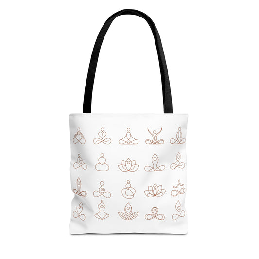 Meditation Inspired Tote Bag, Yoga Tote, Reusable Grocery Bag, Boho Style Tote, Mindfulness Carryall