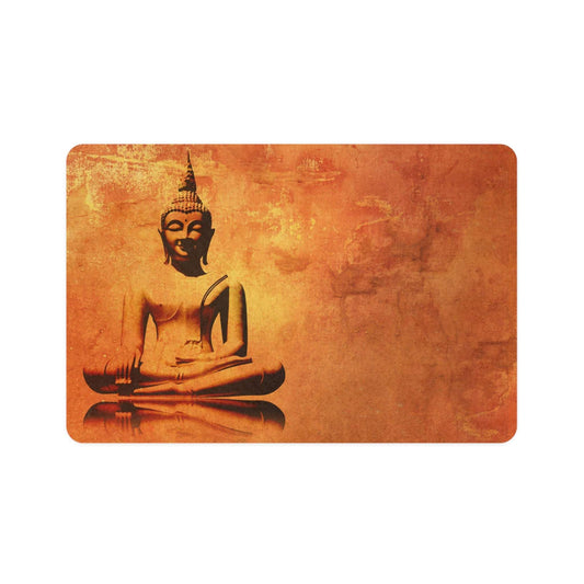 Buddha Pet Food Mat, Dog Cat Feeding Mat, Zen Decor, Non-Slip Kitchen Mat, Pet Accessory for Home, Gift for Pet Lovers