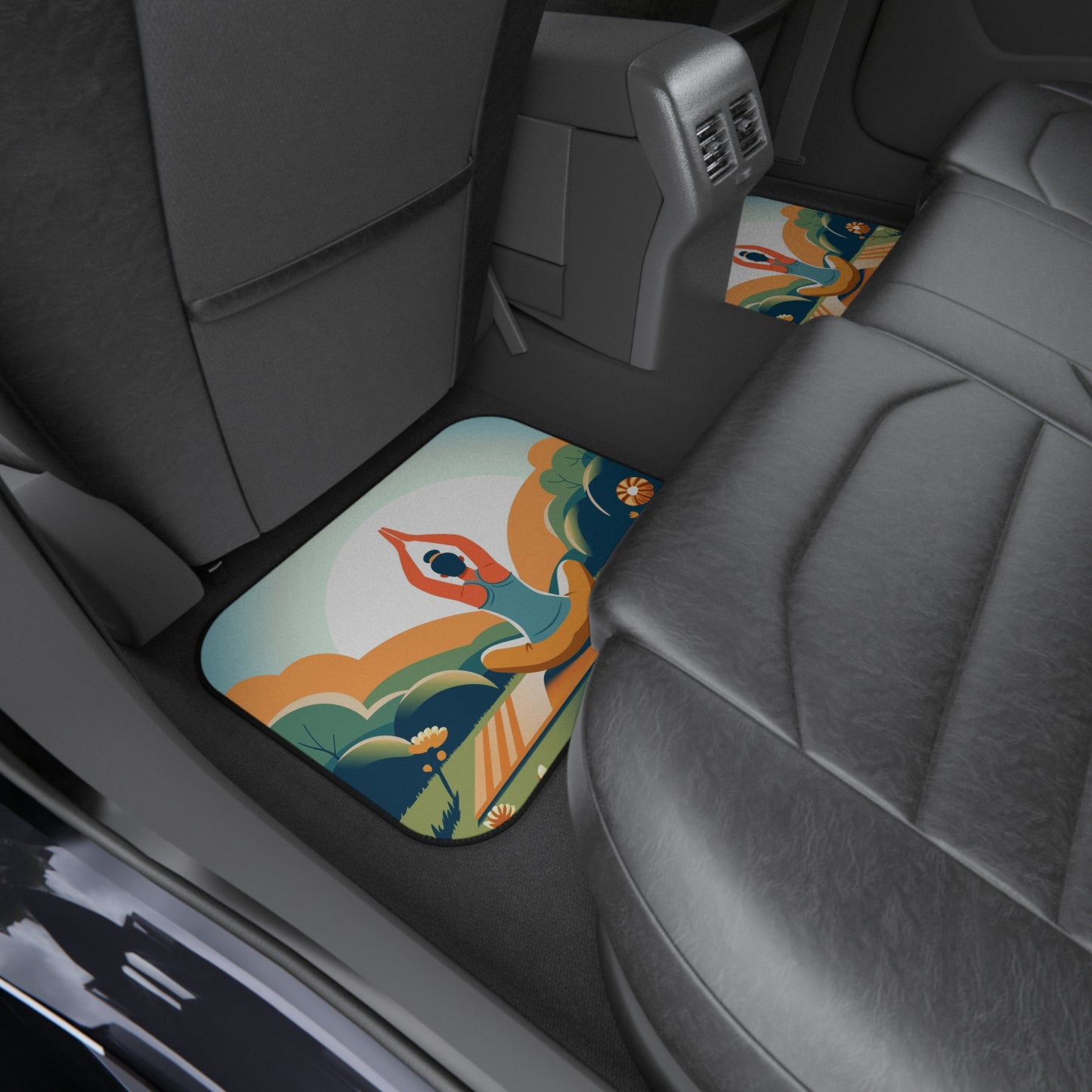 Yoga-Inspired Car Mats (Set of 4) - Zen Vibes for Mindful Driving, Unique Auto Accessories, Gift for Yoga Lovers, Meditation Car [...]