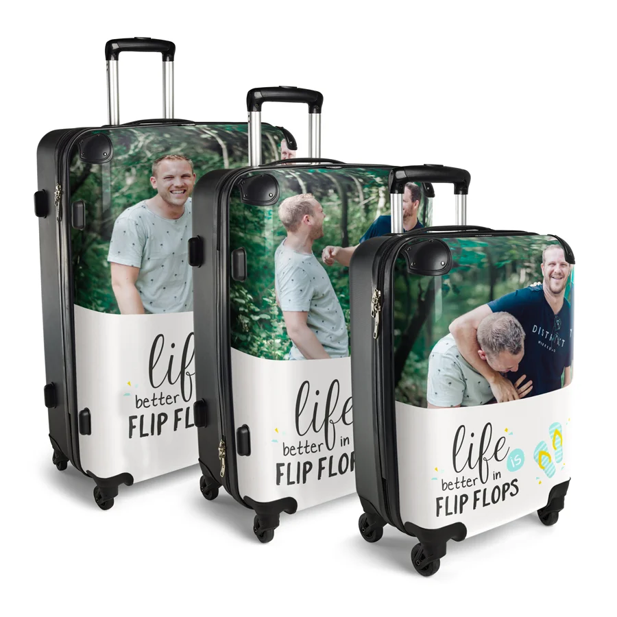 Custom Traveller Luggage Set - 3-Piece with Photos & Logo, UV Resistant & Waterproof