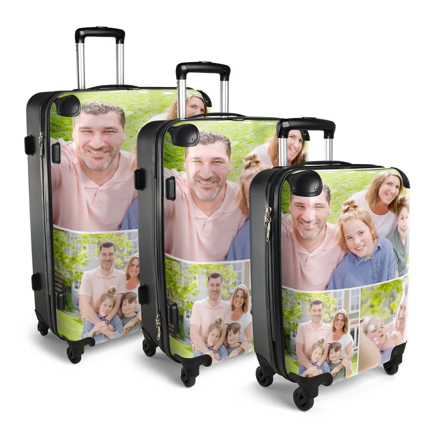 Custom Traveller Luggage Set - 3-Piece with Photos & Logo, UV Resistant & Waterproof