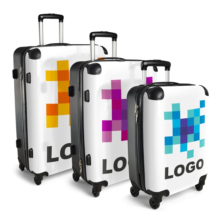 Custom Traveller Luggage Set - 3-Piece with Photos & Logo, UV Resistant & Waterproof