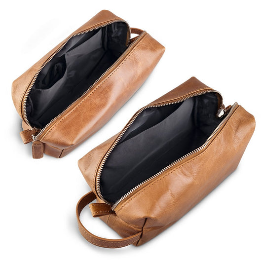 Engraved Leather Make Up Bag